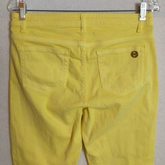 Michael Kors Izzy Cropped Skinny Jeans. Women's Size 8. Yellow. - Picture 4 of 12